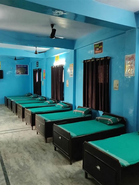 An inpatient residential care room of rehab centre in India