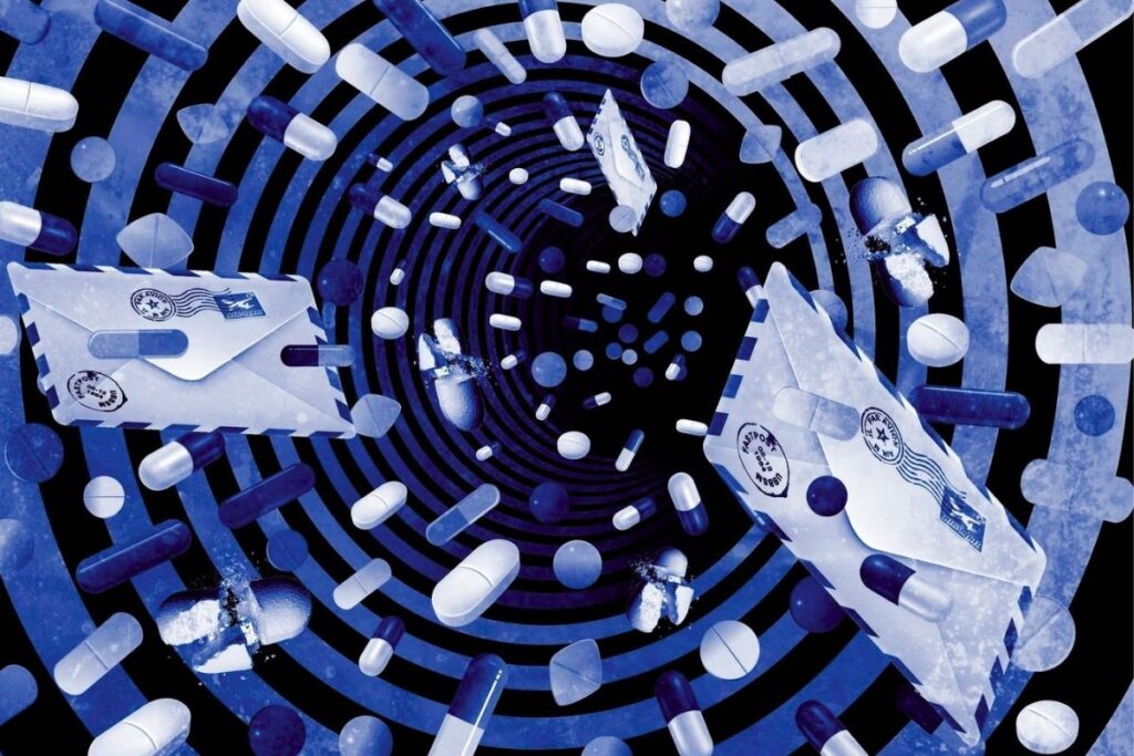 Dark web drug trafficking concept art