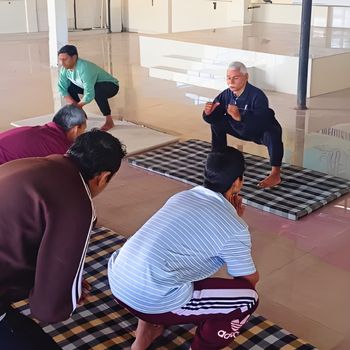 Group of People practicing fitness activity