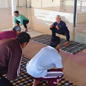 Group of People practicing fitness activity